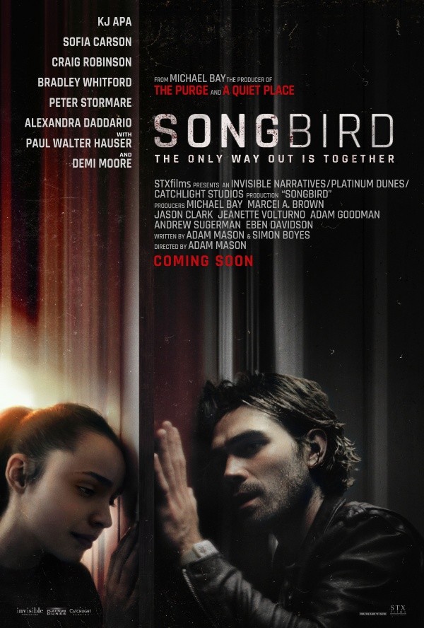 Afiche para &quot;Song Bird&quot;, la entrega sobre el futuro de la pandemia producida por Michael Bay.
