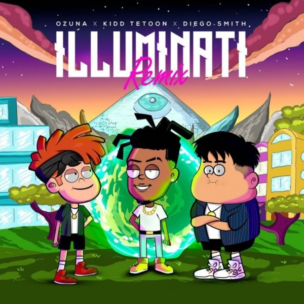 La portada de &quot;Illuminati Remix&quot;, de Kidd Tetoon, Ozuna y Diego Smith.