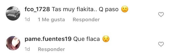 Los comentarios que recibio Mariana DiGirólamo en su Instagram.(2)