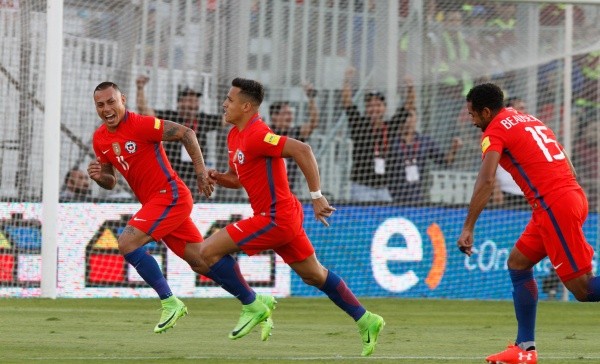 Alexis Sánchez anotó un golazo que le permitió alcanzar a Marcelo Salas como goleador histórico de la Roja. Foto: Agencia Uno