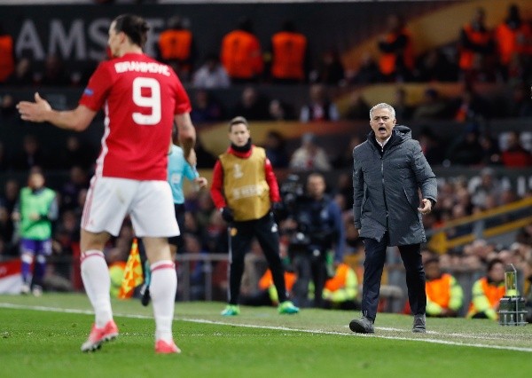 Zlatan coincidió con Mou en los Diablos Rojos en 2018.