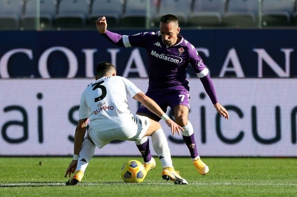 Franck Ribery fue el más peligroso de la Fiorentina, pero debió ser reemplazado al final del primer tiempo por lesión. Foto: Getty Images