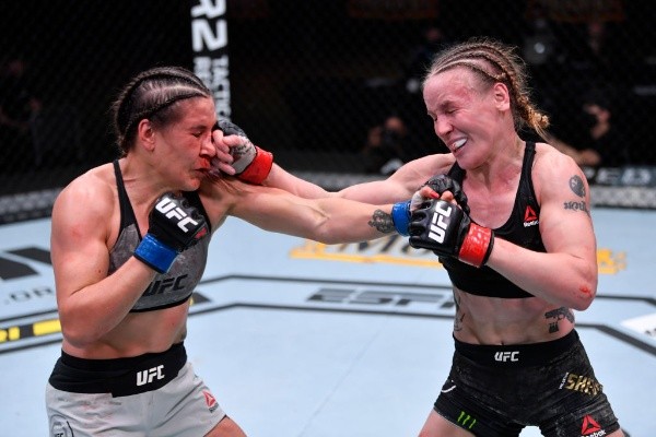 Maia aguantó durante cinco rounds el poderío de Shevchenko en la co-estelar del UFC 255. Foto: Getty Images