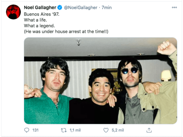 La noche que Maradona amenazó a Oasis en un bar