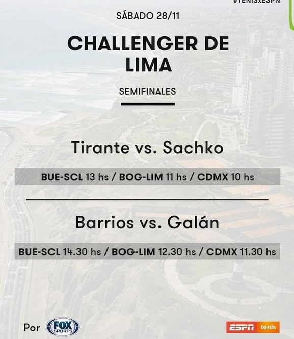 El chileno tendrá la semifinal en Lima y será transmisión de Fox Sports. (Foto: ESPN Tenis)