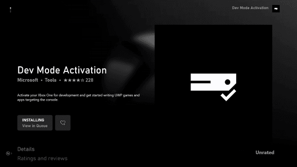 Modo desarrollador de Xbox