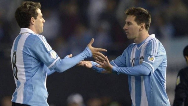 Walter Montillo y Lionel Messi en la selección argentina.