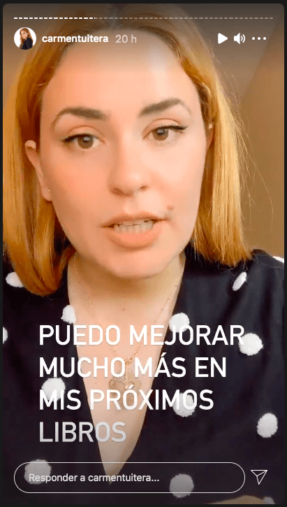 Carmen Tuitera en su comentario sobre el artículo de la Revista Paula, en sus historias de Instagram.(2)