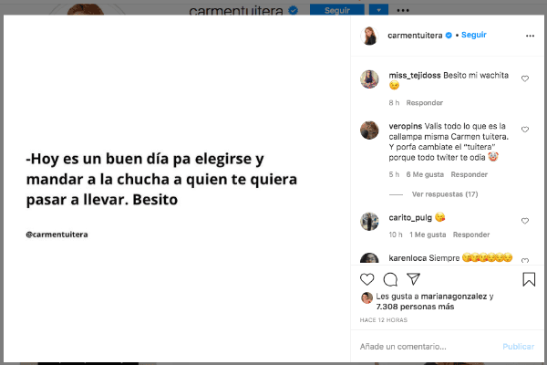 Una nueva frase de Carmen Tuitera.