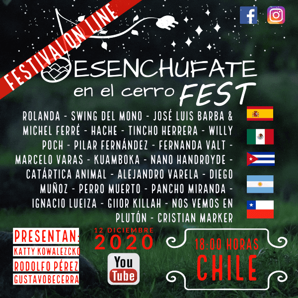 La parrilla de artistas para el Desenchúfate en el Cerro Fest.