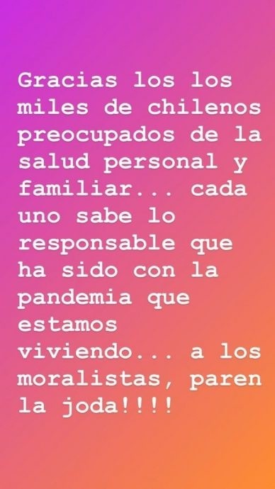La reacción de Cristián Sánchez ante las críticas por foto en la que aparece sin mascarilla.(5)