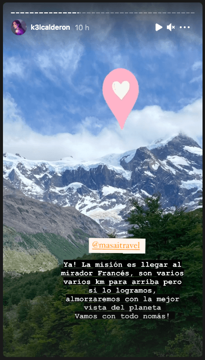 Kel Calderón en el viaje al que fue invitada por Claudio Iturra, por las Torres del Paine.(3)