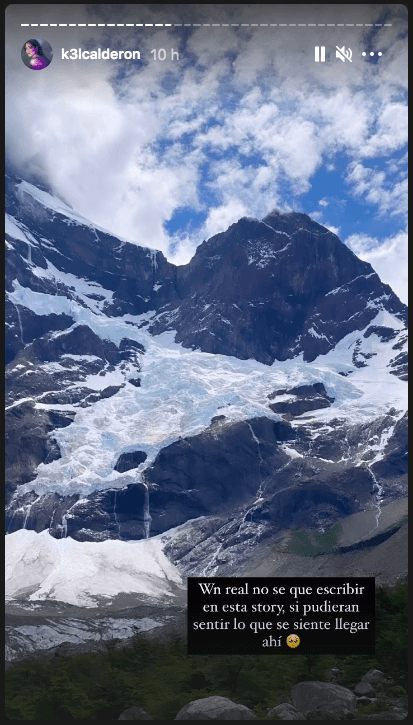 Kel Calderón en el viaje al que fue invitada por Claudio Iturra, por las Torres del Paine.(4)