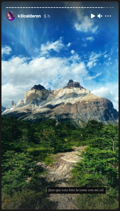 Kel Calderón en el viaje al que fue invitada por Claudio Iturra, por las Torres del Paine.(7)