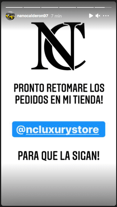 El anuncio de Nano Calderón sobre su negocio.