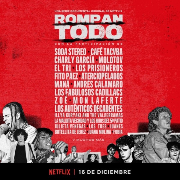 El    line up de artistas que colaboraron con “Rompan Todo”, de Netflix.