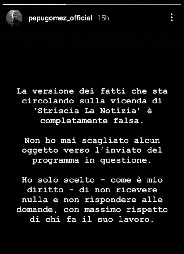 La respuesta de Papu Gómez al Tapiro d’Oro.