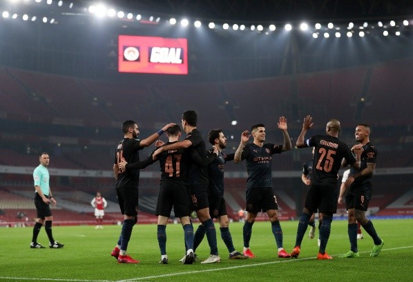El Manchester City no tuvo problemas para vencer al Arsenal en los cuartos de final de la Carabao Cup: Foto: Getty,