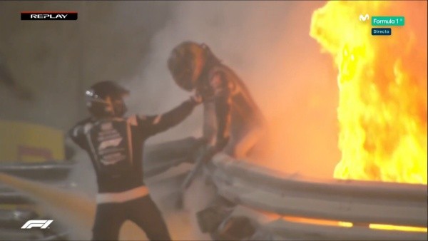 Grosjean salió con vida de un brutal accidente.