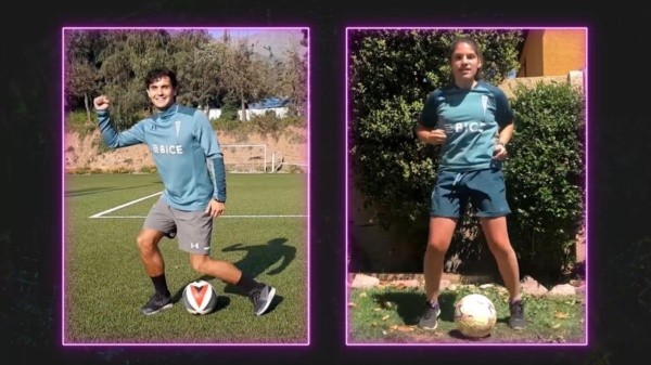 Moreno y Saavedra bailaron al ritmo del balón junto a Fútbol +.