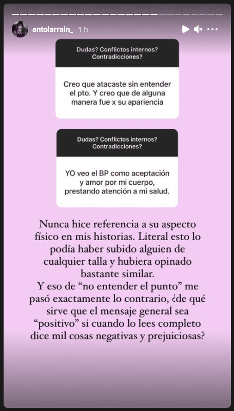 Las nuevas reacciones de Antonia Larraín por la polémica de Daniela Castro en Instagram.(1)