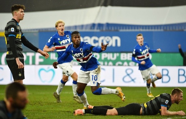 El Inter sufrió una dolorosa caísa ante la Sampdoria en el último partido que disputaron por la Serie A. Foto: Getty