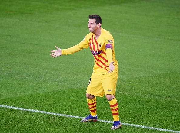 Con nueve goles, Lionel Messi es el goleador de La Liga junto a otros tres jugadorees, entre ellos, Luis Suárez. (Foto: Getty)