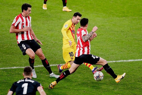 Con dos goles frente al Athletic Bilbao, Messi fue el mejor jugador del partido. (Foto: Getty)