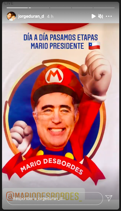 El diseño de Super Mario con el rostro de Desbordes, creado por el diputado Jorge Durán.