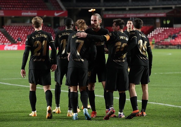 Con dos goles de Griezmann y dos de Messi, el Barça llega a la semifinal con goleada ala Granada por 4-0. (Foto: Getty)