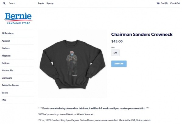 Polerón con el meme de Bernie Sanders