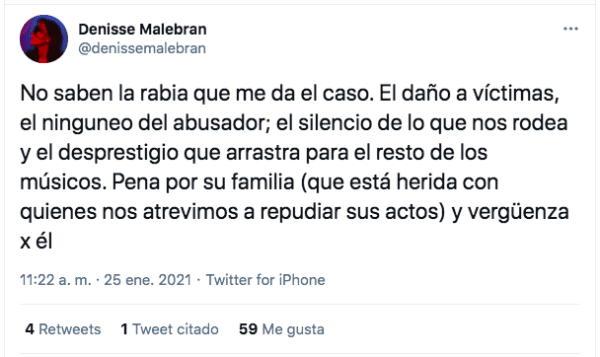 Los tuits de Denisse Malebrán cuestionando las declaraciones de Florcita Motuda en Chilevisión.(2)