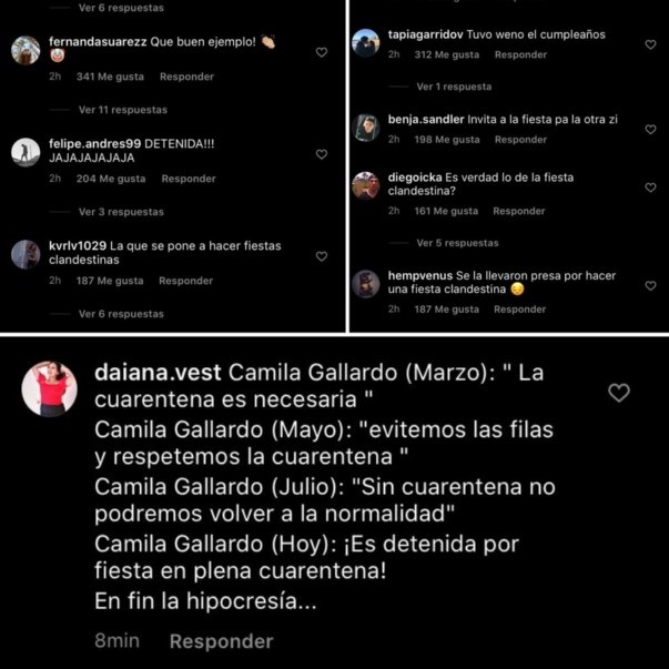 Los usuarios llenaron de comentarios a Cami en su Instagram (2).