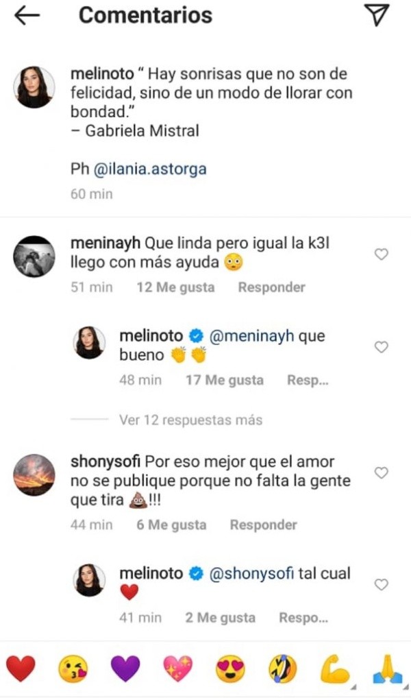 Los comentarios que recibió la actual pareja de Pangal Andrade, Melina Noto, tras la llegada de la ayuda de Kel Calderón al Cajón del Maipo.