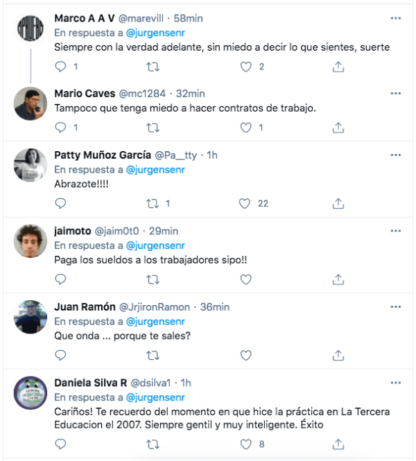 Las reacciones al cierre de la cuenta de Mauricio Jürgensen en Twitter.(3)
