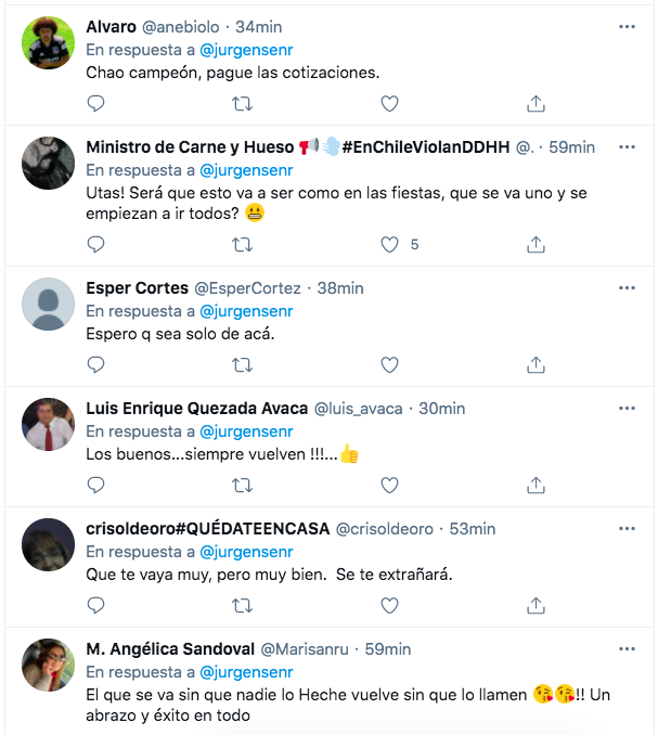 Las reacciones al cierre de la cuenta de Mauricio Jürgensen en Twitter.(7)