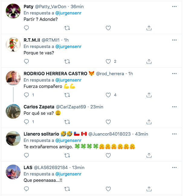 Las reacciones al cierre de la cuenta de Mauricio Jürgensen en Twitter.(10)