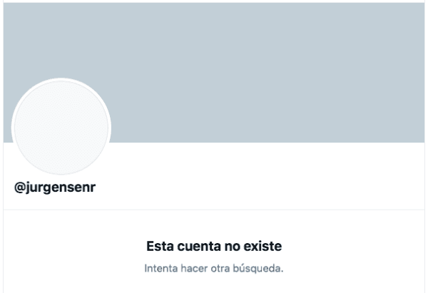 La cuenta de Mauricio Jürgensenen Twitter fue deshabilitada pocos minutos después.