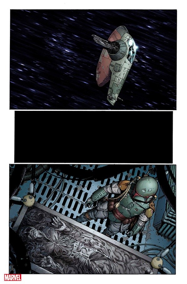 Primeras páginas de “War of the Bounty Hunters”, el cómic de Marvel protagonizado por Boba Fett en el universo de “Star Wars”.(1)