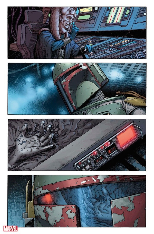 Primeras páginas de “War of the Bounty Hunters”, el cómic de Marvel protagonizado por Boba Fett en el universo de “Star Wars”.(2)