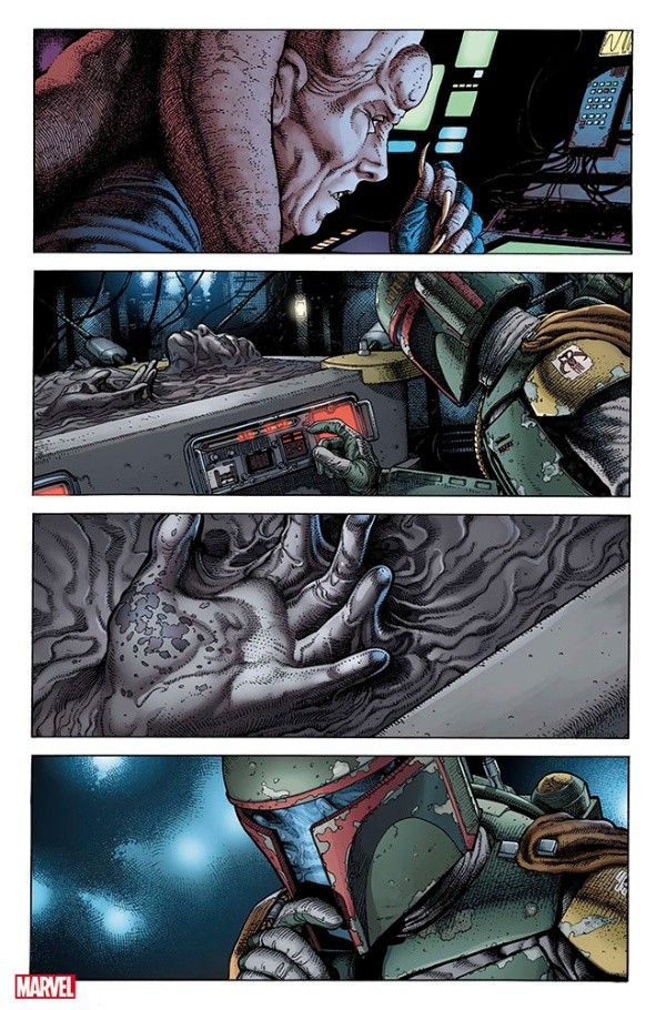 Primeras páginas de “War of the Bounty Hunters”, el cómic de Marvel protagonizado por Boba Fett en el universo de “Star Wars”.(3)