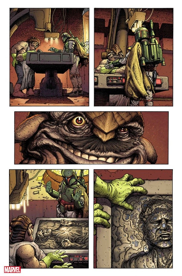 Primeras páginas de “War of the Bounty Hunters”, el cómic de Marvel protagonizado por Boba Fett en el universo de “Star Wars”.(4)