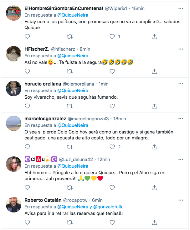 Las reacciones que detonó la apuesta de Quique Neira sobre el futuro de Colo Colo.(3)