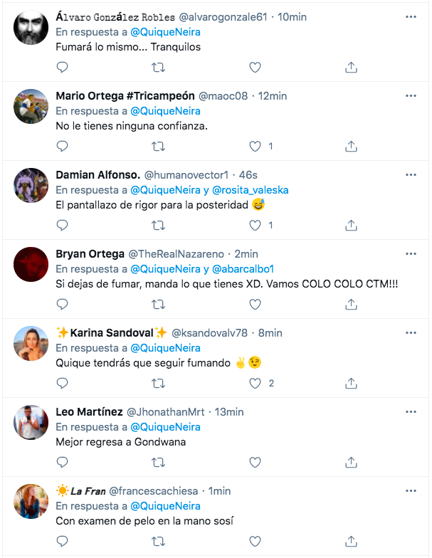 Las reacciones que detonó la apuesta de Quique Neira sobre el futuro de Colo Colo.(10)