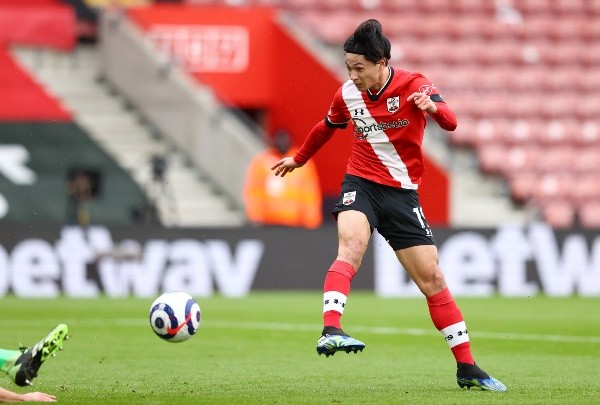 Desde que llegó de préstamo desde el Liverpool, Takumi Minamino ha sido la figura del Southampton, con dos goles en tres partidos. (Foto: Getty)