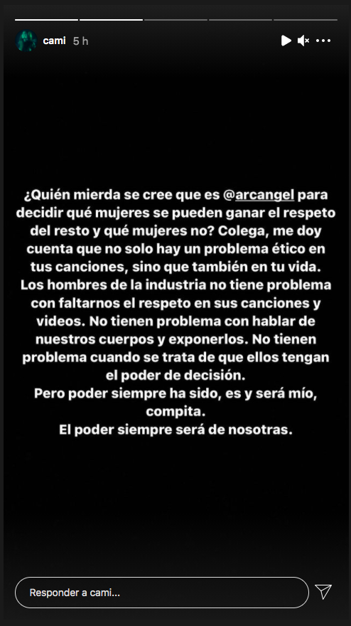 La furia de Cami Gallardo contra el reguetonero Arcángel.(2)