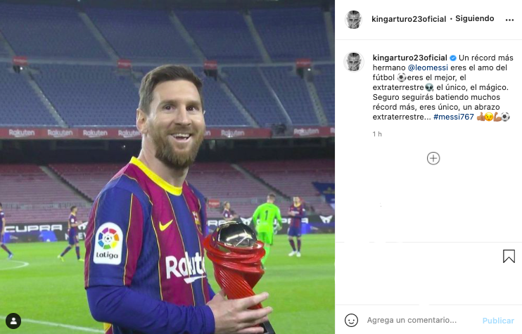 El mensaje de Arturo Vidal a Lionel Messi en Instagram. Foto: Instagram