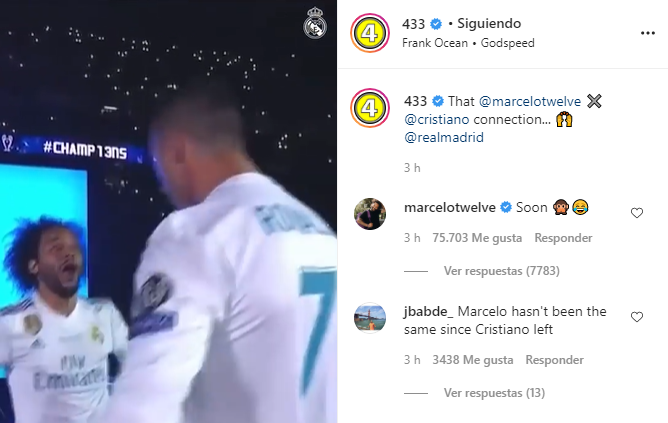 El comentario de Marcelo en la publicación de Instagram.