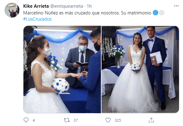 Marcelino Núñez se casó en la previa de la Supercopa en un matrimonio bien cruzado.