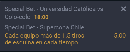 Esta es la cuota especial que te cuenta Betsala en esta Supercopa de Chile. | Foto: Betsala.